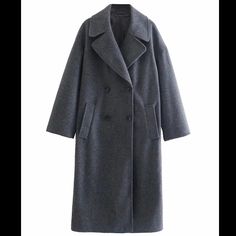 Size S But Oversized/ Can Fit A Size M Bought In A Local Boutique On Vacation In France Not Zara But Looks Like The Zara One Woolen Coat Woman, Cozy Coats, Loose Coats, Middle Age Fashion, Long Winter Coats, Cocoon Coat, Womens Windbreaker, Winter Trends, Woolen Coat