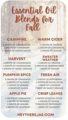 Fall Scents Essential Oils, Best Essential Oil Blends, Essential Oils Herbs