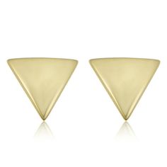 A simple, elegant pair of stud earrings that showcases a triangle design. These gold triangle earrings are crafted in 14k yellow gold and features a high polish finish. Definitely an everyday gold jewelry, this pair of gold stud earrings will be a great addition to your wardrobe. Key Features: Metal: 14k Yellow Gold - Real Gold, Not plated nor filled Earring style: Studs Product dimension: 7.25 mm Back Finding: Push Back Metal Weight: 1.21 grams Benefits of Real Gold: Never Changes Color or Fade Everyday Gold Jewelry, Everyday Jewelry Gold, Triangle Stud Earrings, How To Clean Earrings, Gold Triangle, Triangle Earrings Stud, Types Of Earrings, Triangle Studs, Hot Jewelry