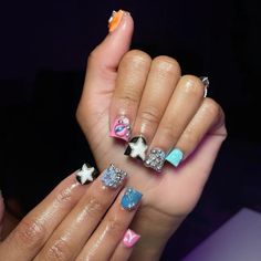 nail inspiration Unique Acrylic Nails Short, Plain Acrylic Nails, Junk Nails, Acrylic Toe Nails, Colored Acrylic Nails, Girly Acrylic Nails, French Tip Acrylic Nails