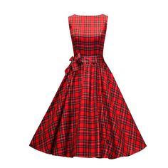 Women's Red Checked A-Line Dresses - Red - 3P48494814 - Women's Clothing, Dresses, Retro Dresses  #RetroDresses #Women's #Clothing # #Dresses # #Retro #Dresses Red Tartan Dress, Vintage Dresses Cheap, Scottish Clothing, Vintage Dresses Online, Vestidos Retro, Rock Vintage, Rockabilly Style, Tartan Dress, Vestidos Vintage