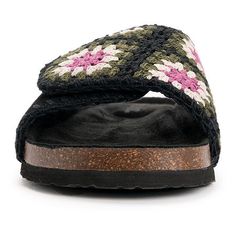 Step into the epitome of Boho-chic elegance with the Muk Luks women's gigi crochet slide sandal - a unique blend of style, comfort, and craftsmanship. Immerse yourself in the artistry of crochet granny patch details, along with luxurious touch of genuine suede. Enjoy the convenience of a customizable fit with the hook and loop closure. Slide into comfort with a cushioned footbed, giving you the freedom and comfort to move confidently throughout your day.Features: Cushioned, EmbellishedClosure Ty Crochet Granny, Sandals Black, Hook And Loop, Slide Sandals, Boho Chic, Sandals, Crochet