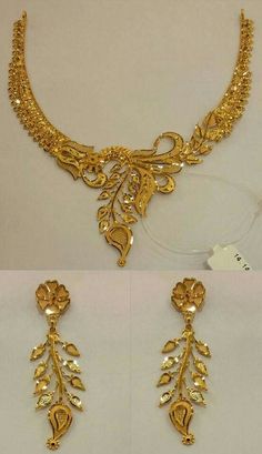 #PlainGoldJewellery Jewellery Model, Unique Gold Jewelry Designs, Gold Bridal Necklace, Gold Jewelry Simple Necklace, Gold Bridal Jewellery Sets, Wedding Jewellery Collection, Gold Bride Jewelry, Gold Jewelry Simple, Gold Fashion Necklace