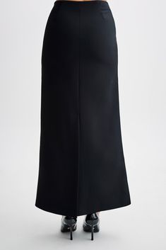 Maximum suiting.The MICAH Suiting Maxi Skirt epitomises timeless sophistication with a modern twist. Designed with a high waist and straight shape, it exudes effortless elegance. Its maxi length ensures a graceful silhouette for any occasion. Enhanced with contrast mock pocket detailing, side zipper, and centre back vent, this skirt offers both style and functionality. Whether paired with a blouse for a polished office look or the matching Micah Contrast Suiting Strapless Top, for a chic evening High-waist Fitted Maxi Skirt For Formal Occasions, Formal High-waist Fitted Maxi Skirt, Formal High Waist Fitted Maxi Skirt, Fitted High Waist Maxi Skirt For Formal Occasions, Fitted Full-length Pencil Skirt For Formal Occasions, Formal Fitted Full-length Pencil Skirt, Fitted Full Length Maxi Skirt For Work, Fitted Maxi Skirt For Workwear, Black Full Length Elegant Pencil Skirt