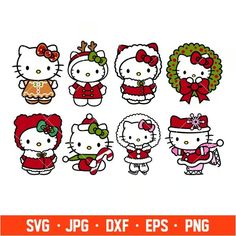 hello kitty christmas svg cut file