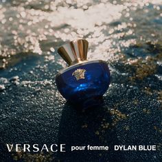 Discover the irresistible, unique and captivating fragrance of Dylan Blue pour Femme by Donatella Versace. A tribute to femininity, it combines strength, sensuality, elegance and a playful mix of blackcurrant, granny smith apple, floral bouquet, and woody base notes. An alchemy of notes that dance, arouse and embrace. Versace Dylan Blue Pour Femme, Blackcurrant Sorbet, Versace Dylan Blue, Perfume Versace, House Of Versace, Dylan Blue, Versace Perfume, Granny Smith Apple, Versace Blue