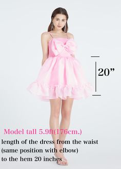 "SGinstar Kristy sweet pink bow mini dress cocktail party dress -Made to order for every sizes -For the perfect dress and fast ship please give me your size ( bust, waist and hips) -Please check my sizes chart before ordering -Dress made with polyester organza fabric -back size has a zipper -a straps can be take off -Color: more than 18 colors -Dry clean only SGinstar Size Guide UK4/US0/EU32/AU4 Bust 31\"(78cm.) Waist24\"(60cm.) Hips33\"(83.5cm.) UK6/US2/EU34/AU6 Bust32\"(80.5cm.) Waist25\"(63cm Dress Birthday Party, Bow Mini Dress, Killing Eve, Dress Birthday, Organza Dress, Birthday Party Dress, Pink Prom Dresses, Feather Dress, Organza Fabric