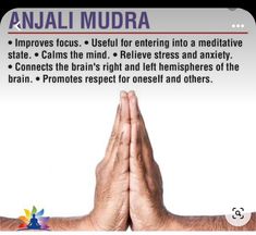 hands folded in prayer with the words anali mudra above them and below it