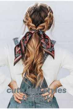 simple hairstyles//cute trendy hairstyles// hair ideas//hairstyles//baddie hairstyles Cute Hairstyles For School, Easy Hairstyles For School, Hair Scarf Styles, Ways To Wear A Scarf, Easy Summer Hairstyles, Hairstyles For School, Scarf Hairstyles, Up Hairstyles, Summer Hairstyles