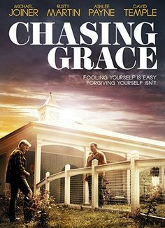 a movie poster for chasing grace with two men standing on the fence and looking at each other