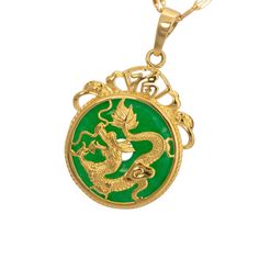 PRICES MAY VARY. THE FINISHING TOUCH — With its good luck design, this green agate dragon pendant necklace adds a feminine accent to any style. Pair it with your casual or formal attire. SIZE DETAILS — 24mm round agate. Polished finish. The chain is 18 inch long. Springring clasp.(Extra spare chain: 23.6 inch thin chain.) UNIQUE GREEN AGATE – Due to a beautiful natural green agate completely formed by mother nature, eachgreen agate has a different luster and texture, you will get a unique pendan Silver Dragon Necklace, Unique Pens, Jade Dragon, Beautiful Dragon, Gifts For Your Sister, Dragon Necklace, Necklace Pendants, Travel Jewelry Case, Jade Necklace