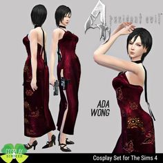 Resident Evil 4 Ada Wong, Ada Wong Cosplay, Pelo Sims, Resident Evil 4, Sims 4 Downloads