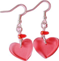 Hypoallergenic Double Heart Earrings For Valentine's Day, Cute Red Heart Earrings For Pierced Ears, Valentine's Day Double Heart Earrings With Heart Beads, Red Heart Print Earrings For Gifts, Valentine's Day Hypoallergenic Heart Earrings, Red Double Heart Earrings With Heart Beads, Hypoallergenic Heart Earrings For Valentine's Day, Hypoallergenic Heart Pendant Earrings For Valentine's Day, Cute Red Heart Earrings For Valentine's Day