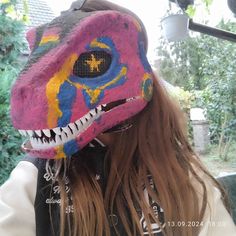 dino mask, furry mask or cosplay mask based on the pan flag! Dino mask, furry mask or cosplay mask inspired by the pan flag! Pan Flag, Dino Mask, Therian Stuff, Cosplay Mask, Cool Masks, Costume Mask, Costume Accessories, Beauty Book, Etsy Seller