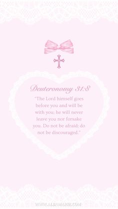 a pink heart with a cross on it and a quote from the lord himself that says,