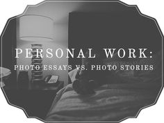 a black and white photo with the words personal work on it in front of a bed