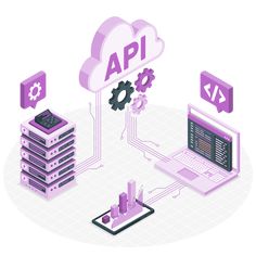 an image of a cloud with the word api on it and various devices surrounding it