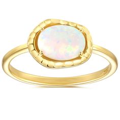 PRICES MAY VARY. Blossom & Hue is committed to using the highest quality materials to craft designs that accent the beauty of our loyal customers. Its time to Blossom & show your unique Hue. Solitaire Opal Ring, Gemstone Gold Ring, Dainty Gold Ring, Opal Solitaire Ring, Smart Ring, White Opal Ring, Tungsten Wedding Rings, Dainty Gold Rings, Gold Gemstone Ring