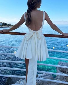 Coquette Dress, Italian Summer Outfits, Celine Dress, Mini Wedding Dresses, Bow Wedding Dress, Low Back Dresses, 2014 Dresses, White Corset, Corset Lace