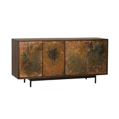 the sideboard is made out of metal and wood