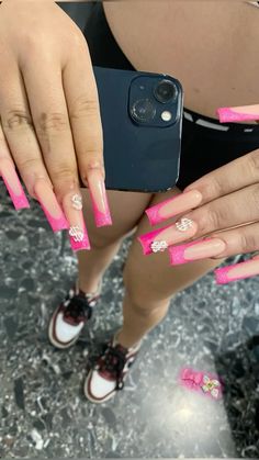 pink baddie latina nails Long Baddie Nails, Baddie Latina, Pink Baddie, Latina Nails, Baddie Nails, Pins, Quick Saves