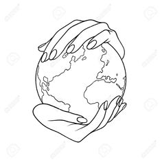 hands holding the earth in black and white stock photo, images and royalty illustrations hand drawn globe