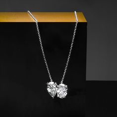 Ross-Simons - 2.00ct t. w. Oval, Pear-Shaped Lab Grown Diamond Toi et Moi Necklace. 16". Exceptional sparkle, incredible value! French for "you and me," Toi et Moi necklaces are a unique way to celebrate a special relationship in your life. Wear our on-trend, two-stone designs as a sentimental symbol of romance, friendship, family - or simply treat yourself to double the sparkle! A 1.00 carat oval and 1.00 carat pear-shaped lab-grown diamond shimmer side by side in this stunning style. Finely crafted in polished 14kt white gold on a cable chain with a 2" extender. Lab-grown diamonds are identical to mined diamonds according to their optical, physical and chemical properties. All Ross-Simons lab-grown diamond jewelry in 14kt gold and platinum includes an IGI Laboratory-Grown Diamond Report Luxury Silver Necklace Gia Certified, Luxury Gia Certified Diamond Necklace Gift, Luxury Gia Certified Diamond Necklace As Gift, Dazzling Heart Cut Necklace For Formal Occasions, Formal Heart Pendant Diamond Necklace With Brilliant Cut, Formal Brilliant Cut Diamond Heart Pendant Necklace, Brilliant Cut Heart Shaped Diamond Necklace For Formal Occasions, Brilliant Cut Diamond Heart Necklace For Formal Occasions, Formal Brilliant Cut Diamond Necklace With Heart Pendant