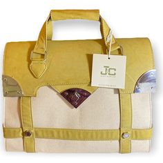 New Jacky & Celine Bag Includes Strap. No Dust Bag. Canvas And Leather With Silvertone Hardware 13" Wide, 10" High, 5" Deep Fast Shipping Smoke-Free Home Cream Yellow, Yellow Cream, Celine Bags, Celine Bag, Bag Canvas, Duffle Bag, Satchel, Dust Bag, Silver Tone