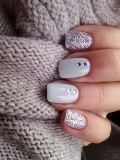 ριитєяєѕт: @тяιиѕтєяѕ Nine Inch Nails, Easy Nails, White Nail Art, Winter Nail, Trendy Nail Art, Nail Designs Glitter, Gel Nail Designs