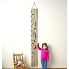 Track your child's height with this Sentiment Ruler Growth Chart. It will add a touch of nostalgia to your home decor and stir up fond memories in later years. The flexible banner has a wood accent at the top and bottom, along with a hanger. Rolls up for storage. Growth Chart Ruler Diy, Ruler Growth Chart, Nursery Diy Projects, Growth Ruler, Growth Chart Wood, Kids Growth Chart, Growth Charts, Growth Chart Ruler, Height Chart