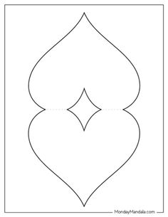 the shape of a heart is shown in black and white, with an outline for it