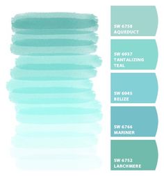 the shades of blue and green are shown in this color scheme for interior paint colors