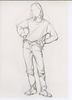 a drawing of a person standing with their back to the camera