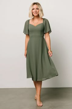 Colette Sweetheart Midi Dress | Dark Sage | Baltic Born Sweetheart Midi Dress, Beautiful Midi Dresses, Cute Maxi Dress, Sage Green Bridesmaid Dress, Sage Green Dress, Dark Sage, Wedding Guest Attire, Chiffon Midi Dress, Green Bridesmaid Dresses