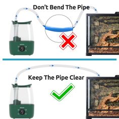 two pictures showing how to clean an aquarium