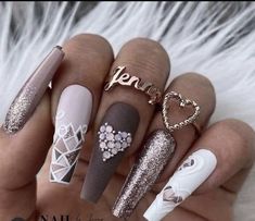 Glamour Nails, Fall Acrylic Nails, Acrylic Nails Coffin Pink, Luxury Nails, Coffin Nails Designs, Dope Nails, Valentine's Day Nails, Best Acrylic Nails