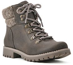 No matter where your path leads, these hiker-inspired boots bring you there in fab fashion (with a sweater knit ankle cuff for added warmth). From Cliffs by White Mountain. Fall Hiking Ankle Boots, Ankle Hiking Boots For Fall, Winter Rugged Combat Boots For Outdoor Activities, Brown Lace-up Boots For Outdoor Fall Activities, Brown Lace-up Boots For Fall Outdoor Activities, Rugged Boots For Cold Weather And Fall, Rugged Boots For Cold Weather, Trendy Fall Outdoor Lace-up Boots, Trendy Lace-up Boots For Fall Outdoor Activities