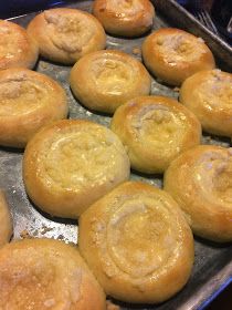 freshly baked rolls on a baking sheet ready to be eaten