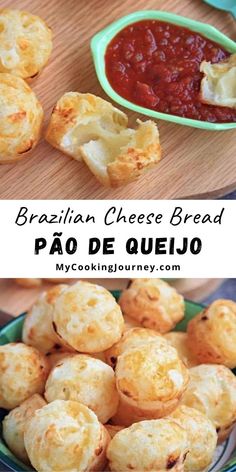 the recipe for brazilian cheese bread is ready to be eaten and put in a bowl