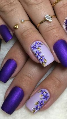 Purple Nail Art Designs, Purple Nail Designs, Purple Nail, Pretty Nail Art