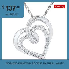 Diamond Clarity: I3Link Construction: SolidSetting: ProngShape: HeartStone Cut: RoundDiamond Color: J-KMetal Color: WhiteChain Length: 18 InchPendant Length: 25mmPendant Width: 20mmRounded Carat Weight: Less Than 1/10 Ct.t.wChain Construction: RopeCare: Wipe CleanAuthenticity: Natural DiamondBirthstone: April BirthstoneMetal: Sterling SilverNecklace Type: Pendant NecklacesCountry of Origin: Imported Mother's Day White Heart Necklace, White Heart Necklace With Diamond Accents, Sterling Silver Heart Pendant, Silver Heart Pendant, Sterling Silver Heart, Heart Pendant Necklace, Diamond Clarity, Silver Heart, White Diamond