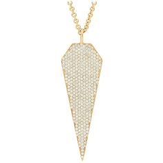 Sofer Jewelry - Pave Diamond Stiletto Pendant in 14K Yellow Gold Luxury White Diamond Cut Necklace, Evening White Diamond Necklace Brilliant Cut, White Brilliant Cut Diamond Necklace For Evening, White Single Cut Diamond Jewelry For Evening, Modern White Diamond Necklace For Formal Occasions, Exquisite White Diamond Cut Necklace, Luxury White Diamond-shaped Jewelry, Luxury Diamond Necklace With Pave Setting For Wedding, Elegant White Diamond Necklace In 14k Gold