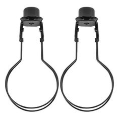 two black wire hangers on a white background