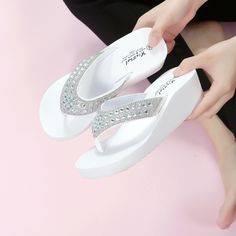 Globally ✓ Request Custom Products of Your Choice ✓ Free Shipping ✓ Returns ✓ Shop Now - KafPoint White Eva Wedge Sandals For Summer, White Summer Wedge Sandals, White Toe Post Wedge Sandals For Summer, Summer Beach Slip-on Slippers, White Eva Sandals For Vacation, Summer Eva Slippers, White Open Toe Flip Flops For Pool, Eva Round Toe Flip Flops For Beach Season, Synthetic Round Toe Slippers For Beach Season