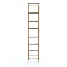 a tall wooden ladder against a white background