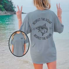 "Ocean Beach Comfort color shirt, Preppy shirt, Siesta Beach shirt, Aesthetic clothes, Trendy clothing, Oversize shirt, Ocean beach shirt Country Western Shirt : https://etsy.me/3 Country Western Sweatshirts:  https://etsy.me/37O53kf Trendy Shirts: https://etsy.me/3MywvSr 💡 HOW TO PLACE YOUR ORDER: 1. Please Check and Review all the Photos 2. Select your Shirt Color and Size from drop down menu 3. Choose your Quantity as much as you want 4. Click \"Add To Cart\". You can go back to add more of Cotton T-shirt With Shark Design For Summer, Casual Cotton T-shirt With Shark Design, Summer Short Sleeve T-shirt With Shark Design, Casual Short Sleeve Shark Design Tops, Casual Short Sleeve T-shirt With Shark Design, Casual Short Sleeve Top With Shark Design, Graphic Tee With Shark Design And Crew Neck, Casual Summer T-shirt With Shark Design, Y2k Summer T-shirt For Beach