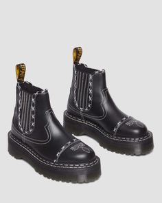 Dr Martens Quad, Gothic Americana, Gothic Subculture, 2976 Chelsea Boots, Dr Martens 2976, Country And Western, Black Dr Martens, Platform Chelsea Boots, Fire Fits