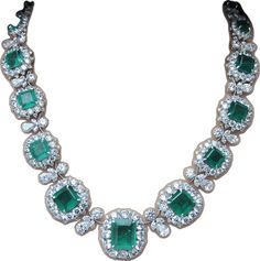 Exquisite Emerald Diamond Necklace, Dazzling Formal Emerald Gemstone Necklace, Luxury Oval Emerald Necklace With Jewels, Luxury Hallmarked Emerald Gemstones, Dazzling Emerald Necklaces With Jewels, Dazzling Sterling Silver Necklace With Jewels, Dazzling Round Emerald Necklace, Exquisite Sterling Silver Jeweled Necklaces, Exquisite Sterling Silver Necklace With Stones