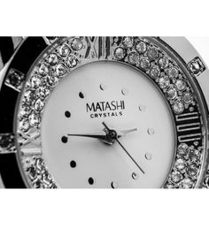 With its timeless look and dazzling array of radiant Matashi crystals, this beautiful classic watch with white face will add a touch of elegance to any outfit. The 18k white gold plating gives this chain link watch a luxe look; Crafted with quality materials like 18K White Gold and embellished with high quality Crystals means that this watch is a winner wherever you decide to wear it! | This carefully crafted watch is plated with 18K white gold which enhances its eye catching design. Integral to Everyday Gifts, White Face, Classic Watches, Gold Plating, Crystal Jewelry, Gold Watch, Design Crafts, Chain Link, Jewelry Pieces