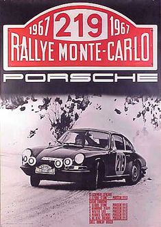 an advertisement for the rally monte - carlo porsche